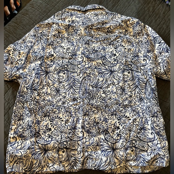 Sigrid Olsen Scandinavian Modern Floral‎ Print 100% Linen Relaxed Shirt Small - Picture 6 of 6